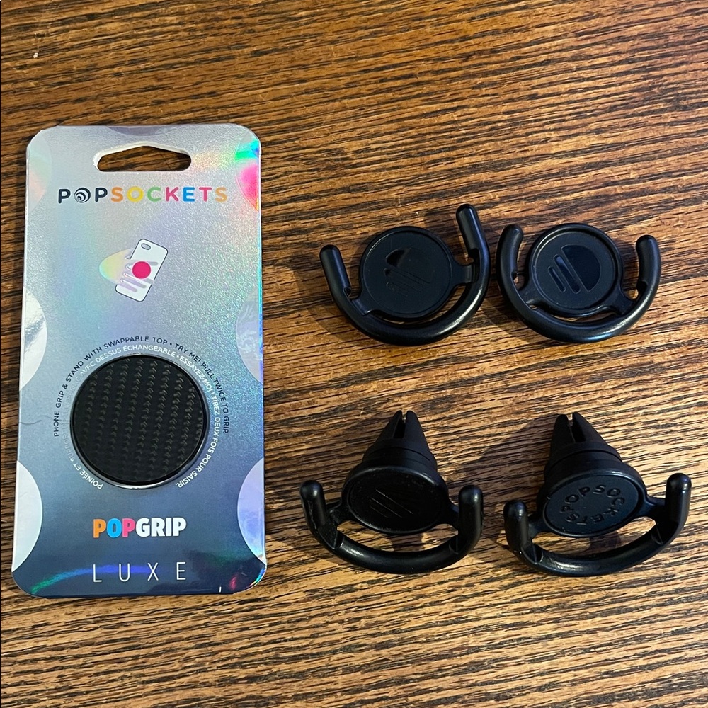 PopSocket Luxe Black PopGrip and Mount Set